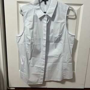 THE LIMITED STRIPED SLEEVELESS COLLARED BUTTON DOWN | XL